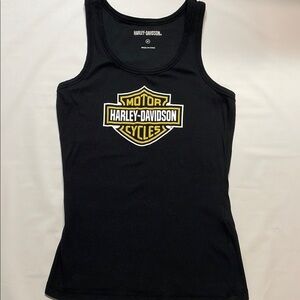 Harley-Davidson Black and Gold Tank Top